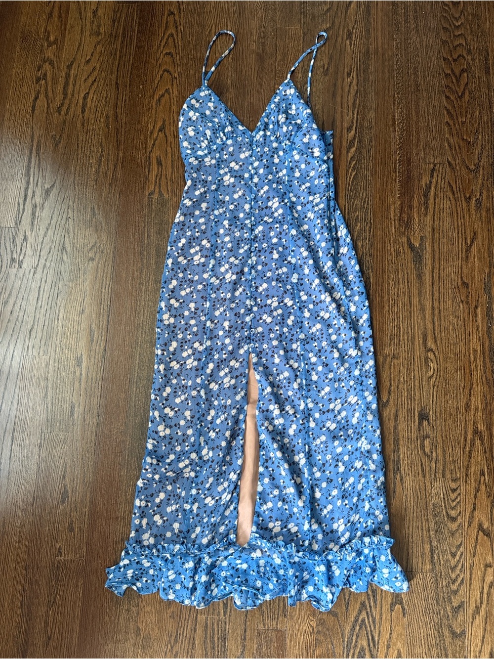 MAJORELLE Revolve Blue Floral Midi Dress Small